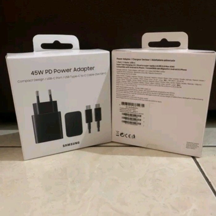 Original Samsung 45Watt Charger with Cable C to C Gives Super Fast Charging 2.0 maximum 45W